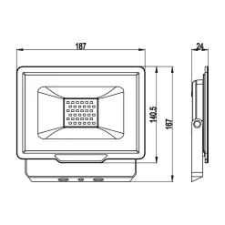 PADLIGHT5, projecteur LED SMD 30W IP65, noir 6500K