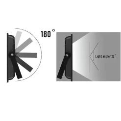 PADLIGHT5, projecteur LED SMD 20W IP65, noir 6500K