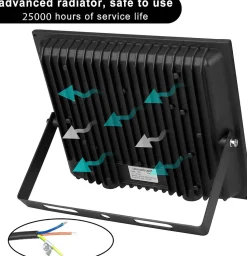 PADLIGHT5, projecteur LED SMD 50W IP65, noir 6500K