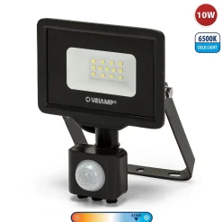PADLIGHT5, projecteur LED SMD 10W IP44, noir 6500K. Avec détecteur de mouvements