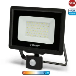 PADLIGHT5, projecteur LED SMD IP44 50W, noir 6500K. Avec détecteur de mouvements