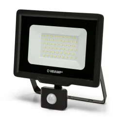 PADLIGHT5, projecteur LED SMD IP44 50W, noir 6500K. Avec détecteur de mouvements