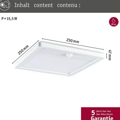 Panneau d'extérieur LED Lamina Backlight Détecteur de mouvement crépusculaire (IR) résistant à l'eau de mer IP44 carré 250x250mm 3