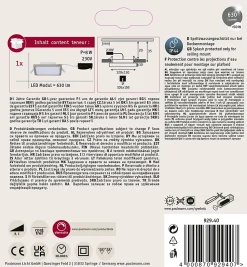 Panneau encastré LED Areo IP44 carré 120x120mm 6,5W 418lm 3000K Nickel mat gradable