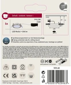Panneau encastré LED Areo rond 80mm 5W 390lm 3000K Nickel mat