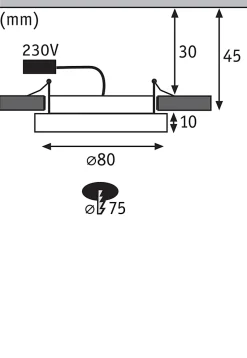 Panneau encastré LED Areo rond 80mm 5W 390lm 3000K Nickel mat