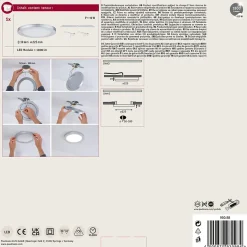 Panneau encastré LED 2in1 Cover-it rond 225mm 16,5W 1200lm 4000K Chrome mat