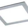 Panneau encastré LED IP44 carré 220x220mm 16,5W 1450lm 4000K Chrome mat