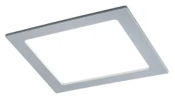 Panneau encastré LED IP44 carré 220x220mm 16,5W 1450lm 4000K Chrome mat