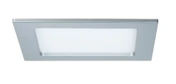 Panneau encastré LED IP44 carré 165x165mm 12W 850lm 4000K Chrome mat