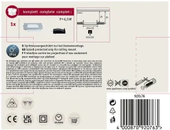 Panneau encastré LED IP44 carré 115x115mm 6W 390lm 4000K Chrome mat