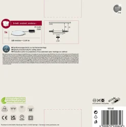 Panneau encastré LED IP44 rond 170mm 11,1W 720lm 2700K Blanc