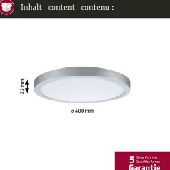 Panneau LED Abia 2 White Select Détecteur de mouvement crépusculaire (HF) rond 400mm 16W 1400lm 2700 - 4000K Chrome mat