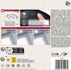 Panneau LED Abia 2 White Select Détecteur de mouvement crépusculaire (HF) carré 170x170mm 9,5W 1100lm 2700 - 4000K Chrome mat