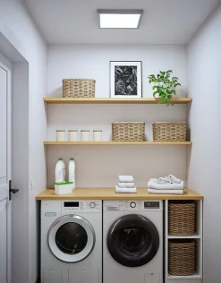 Panneau LED Abia 2 White Select Détecteur de mouvement crépusculaire (HF) carré 400x400mm 16W 1400lm 2700 - 4000K Chrome mat