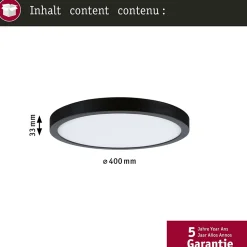 Panneau LED Abia 2 White Select Détecteur de mouvement crépusculaire (HF) rond 400mm 16W 1400lm 2700 - 4000K Noir