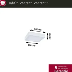 Panneau LED Abia 2 White Select Détecteur de mouvement crépusculaire (HF) carré 170x170mm 9,5W 1100lm 2700 - 4000K Blanc