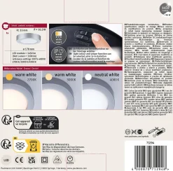 Panneau LED Abia 2 White Select Détecteur de mouvement crépusculaire (HF) rond 170mm 9,5W 1100lm 2700 - 4000K Chrome mat