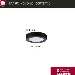 Panneau LED Abia 2 White Select Détecteur de mouvement crépusculaire (HF) rond 170mm 9,5W 1100lm 2700 - 4000K Noir