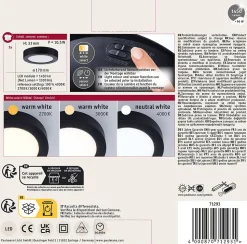 Panneau LED Abia 2 White Select Détecteur de mouvement crépusculaire (HF) rond 170mm 9,5W 1100lm 2700 - 4000K Noir