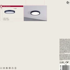 Panneau LED Abia rond 300mm 22W 2200lm 2700K Bleu nuit