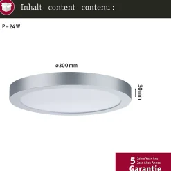 Panneau LED Abia rond 300mm 22W 2200lm 2700K Chrome mat