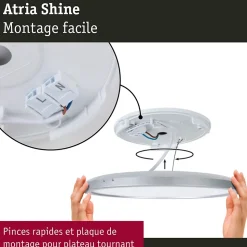 Panneau LED Abia rond 300mm 2x22W 2x2200lm 2700K Chrome mat