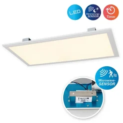 Panneau LED Alegre 59,5 cm detecteur nombreuses fonctions metal plastique LED integrees blanc chaud