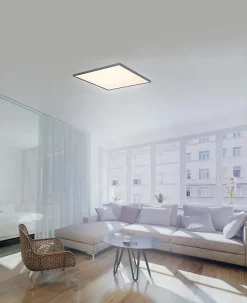 Panneau LED Alegre 45 cm detecteur nombreuses fonctions metal plastique LED integrees blanc chaud