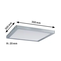 Panneau LED Atria carré 300x300mm 16,5W 1450lm 4000K Chrome mat