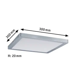 Panneau LED Atria carré 300x300mm 16,5W 1450lm 2700K Chrome mat gradable