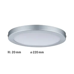 Panneau LED Atria rond 220mm 14W 1150lm 2700K Chrome mat gradable