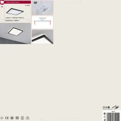 Panneau LED Atria Shine Backlight carré 293x293mm 16W 1600lm 4000K Noir