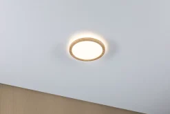 Panneau LED Atria Shine Backlight IP44 rond 190mm 11,2W 850lm 3000K Esthétique bois