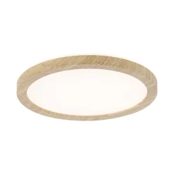 Panneau LED Atria Shine Backlight IP44 rond 190mm 11,2W 850lm 3000K Esthétique bois
