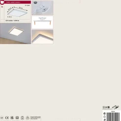 Panneau LED Atria Shine Backlight carré 293x293mm 16W 1600lm 3000K Chrome mat