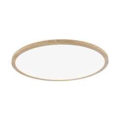 Panneau LED Atria Shine Backlight IP44 rond 420mm 22W 2300lm 4000K Esthétique bois