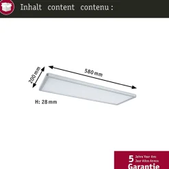 Panneau LED Atria Shine Backlight carré 580x200mm 20W 2000lm RGBW Chrome mat gradable