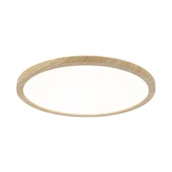 Panneau LED Atria Shine Backlight IP44 rond 293mm 16W 1600lm 3000K Esthétique bois