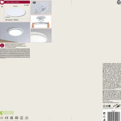 Panneau LED Atria Shine Backlight IP44 rond 293mm 16W 1600lm 4000K Blanc