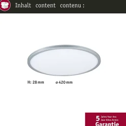 Panneau LED Atria Shine Backlight rond 420mm 20W 2200lm RGBW Chrome mat gradable