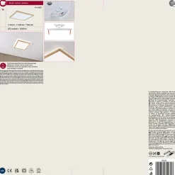 Panneau LED Atria Shine Backlight IP44 carré 293x293mm 16W 1600lm 4000K Esthétique bois