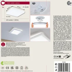 Panneau LED Atria Shine Backlight IP44 carré 190x190mm 11,2W 900lm 4000K Blanc