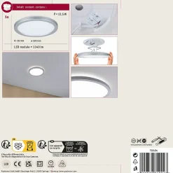 Panneau LED Atria Shine Backlight rond 190mm 11,2W 850lm 4000K Chrome mat