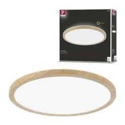 Panneau LED Atria Shine Backlight IP44 rond 293mm 16W 1600lm 4000K Esthétique bois