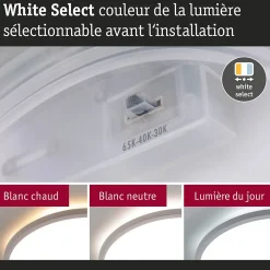 Panneau LED Atria Shine White Select IP44 rond 398mm 20,8W 2800lm 3000 - 6500K Blanc