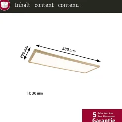 Panneau LED Atria Shine White Select IP44 carré 560x200mm 15,2W 2030lm 3000 - 6500K Esthétique bois