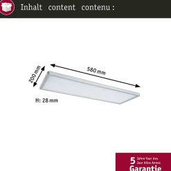 Panneau LED Atria Shine White Select IP44 carré 560x200mm 15,2W 2030lm 3000 - 6500K Chrome mat
