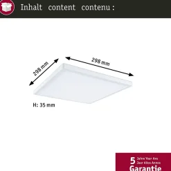 Panneau LED Atria Shine White Select IP44 carré 298x298mm 15,7W 2100lm 3000 - 6500K Blanc