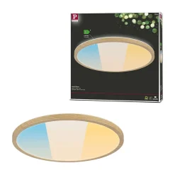 Panneau LED Atria Shine White Select IP44 rond 398mm 20,8W 2800lm 3000 - 6500K Esthétique bois